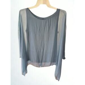 Saldarini Silk Womens Top Size M Layered Oversize Lagenlook Luxury Italy NWT